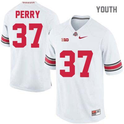 Ohio State Buckeyes Youth Joshua Perry #37 White Authentic Nike College NCAA Stitched Football Jersey TT19O43RP